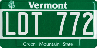 VT license plate LDT772
