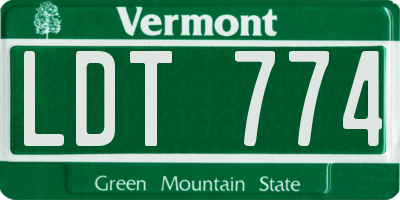 VT license plate LDT774