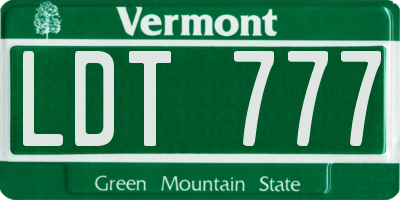 VT license plate LDT777
