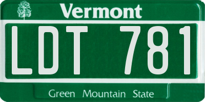 VT license plate LDT781