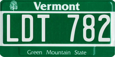 VT license plate LDT782