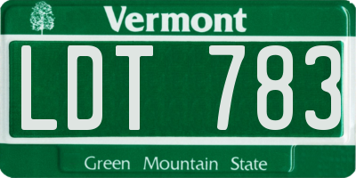 VT license plate LDT783