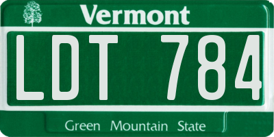 VT license plate LDT784