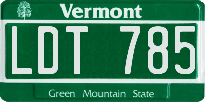 VT license plate LDT785