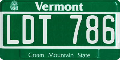 VT license plate LDT786