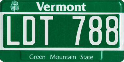 VT license plate LDT788