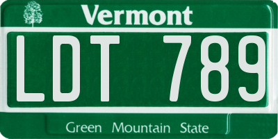 VT license plate LDT789