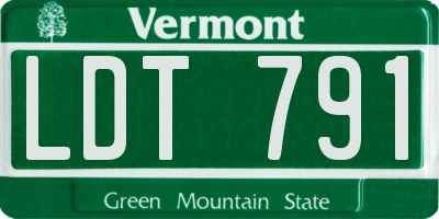 VT license plate LDT791