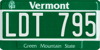 VT license plate LDT795