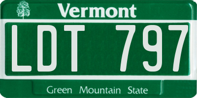 VT license plate LDT797
