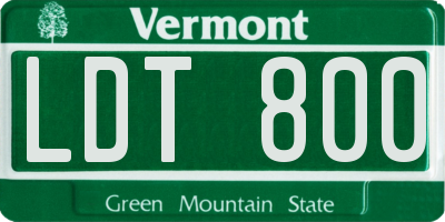 VT license plate LDT800