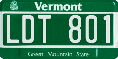 VT license plate LDT801