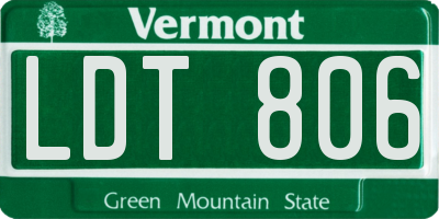 VT license plate LDT806