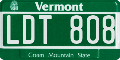 VT license plate LDT808