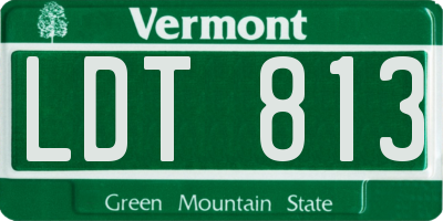 VT license plate LDT813