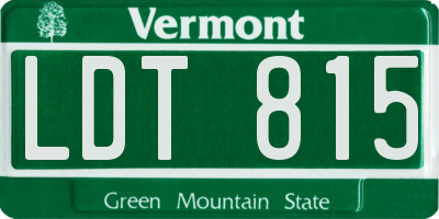 VT license plate LDT815