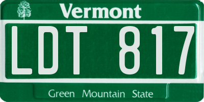 VT license plate LDT817