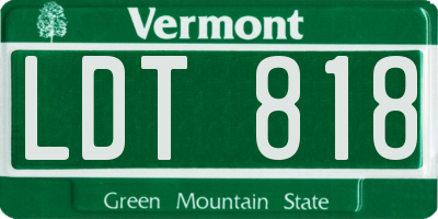 VT license plate LDT818
