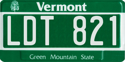 VT license plate LDT821