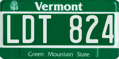VT license plate LDT824