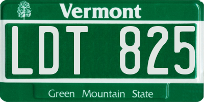 VT license plate LDT825
