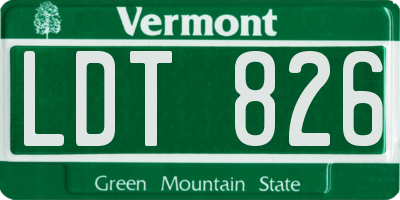 VT license plate LDT826