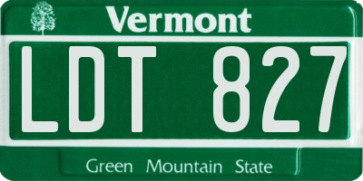 VT license plate LDT827