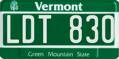 VT license plate LDT830