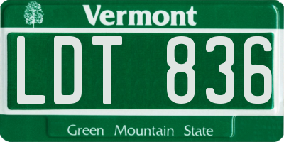 VT license plate LDT836