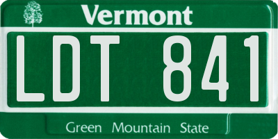 VT license plate LDT841