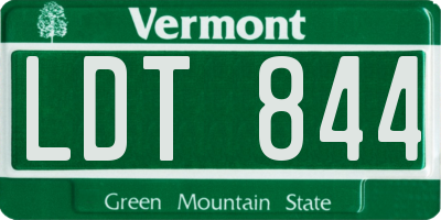 VT license plate LDT844