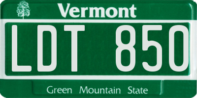 VT license plate LDT850