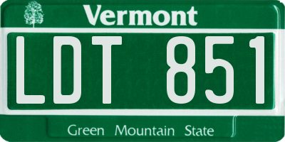 VT license plate LDT851