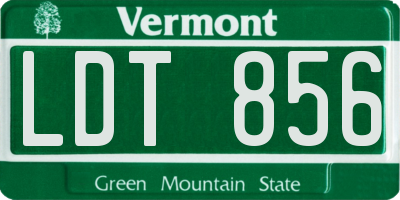VT license plate LDT856