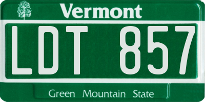 VT license plate LDT857