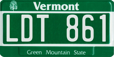 VT license plate LDT861