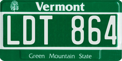 VT license plate LDT864