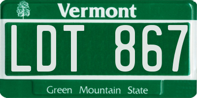 VT license plate LDT867