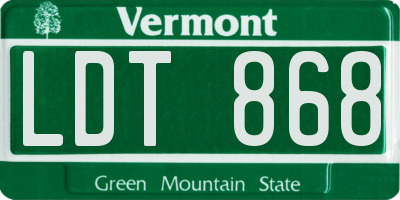 VT license plate LDT868