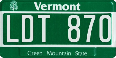 VT license plate LDT870