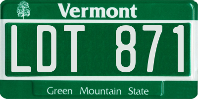 VT license plate LDT871