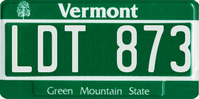VT license plate LDT873
