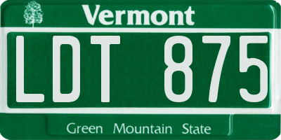 VT license plate LDT875