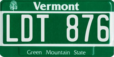 VT license plate LDT876