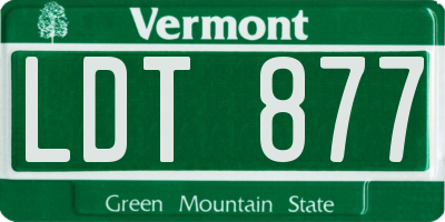 VT license plate LDT877