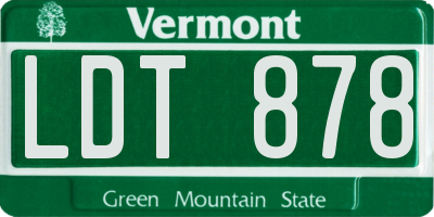 VT license plate LDT878
