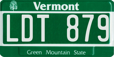 VT license plate LDT879