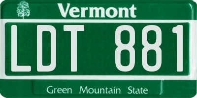 VT license plate LDT881