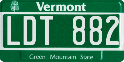 VT license plate LDT882