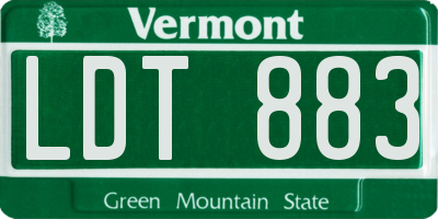 VT license plate LDT883